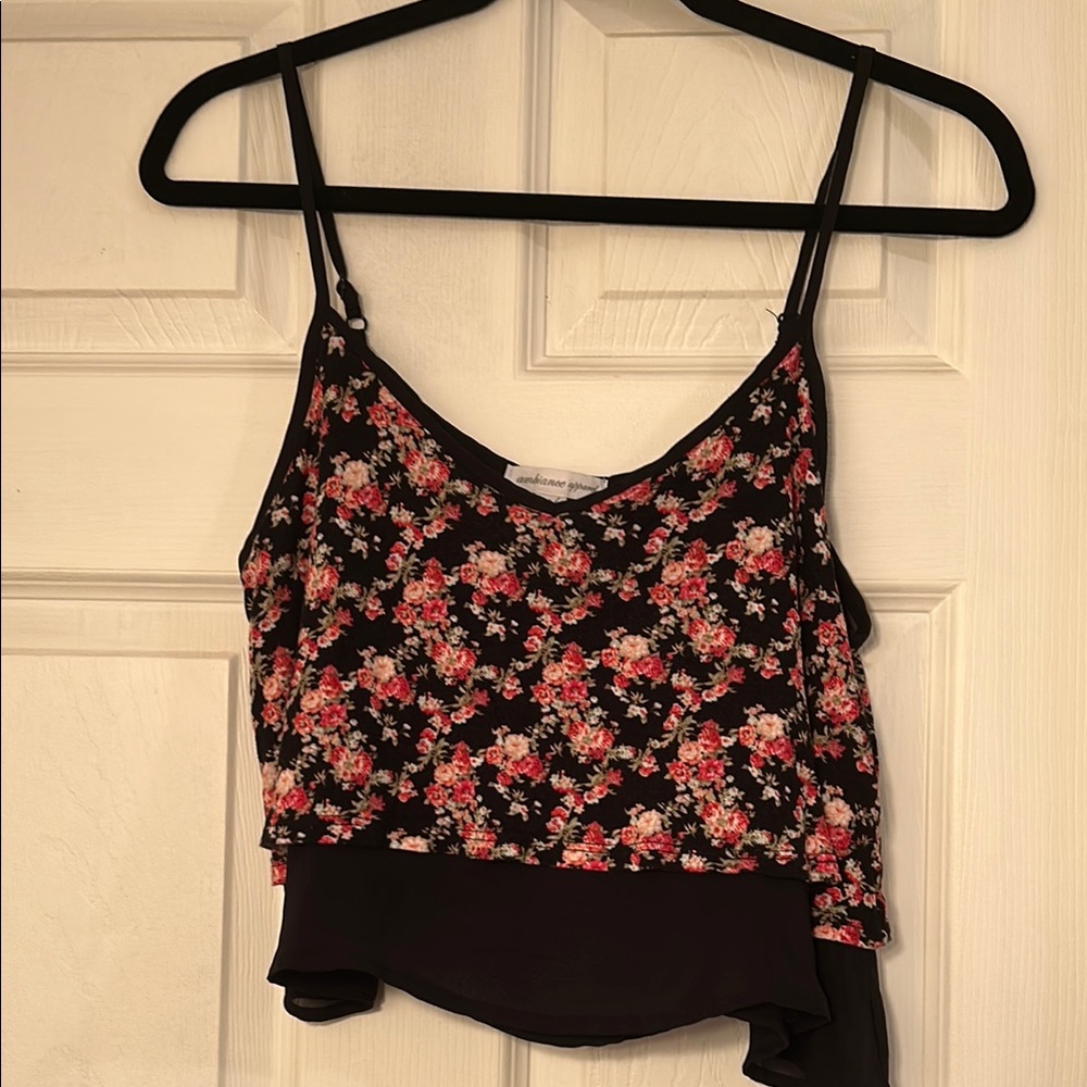 Floral Black Camisole Top
